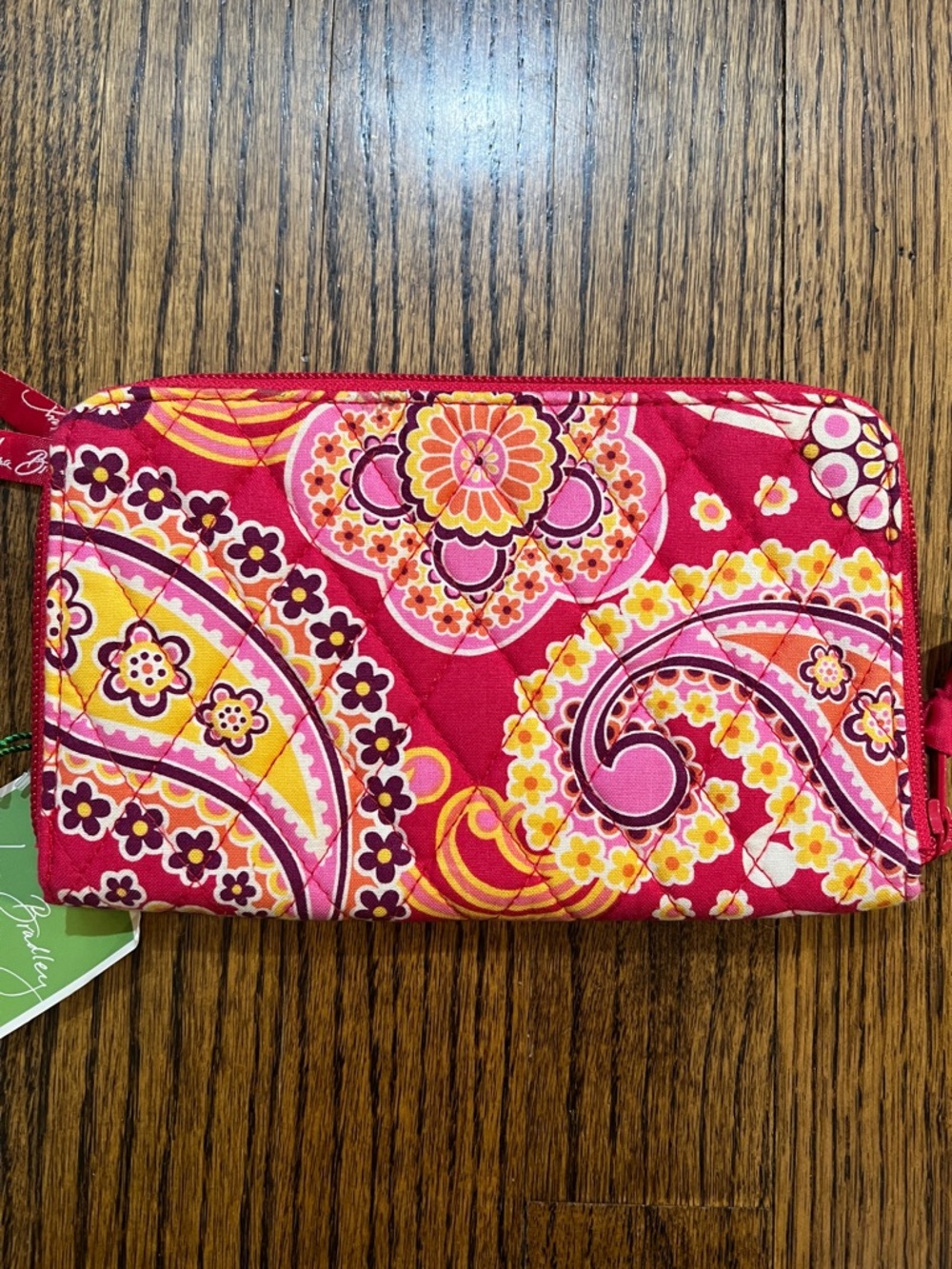 Vera Bradley Quilted Raspberry Fizz Wristlet Wallet - Pink, Yellow & Orange